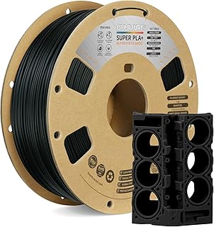 OVERTURE Super PLA+ Filament 1.75mm, Toughness Enhanced PLA Plus, 1kg Spool (2.2lbs), Dimensional Accuracy +/- 0.02mm, for 3D Printer (Black)