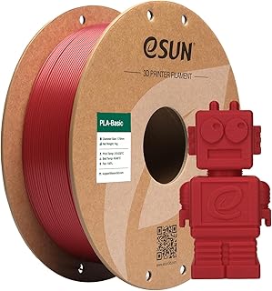 eSUN Filamento PLA 1,75 mm, filamento di Basic PLA per stampanti 3D Precisione dimensionale +/- 0,05 mm, bobina da 1 kg (2,2 libbre) Filamento PLA veloce per stampanti 3D, Rosso Fuoco