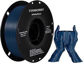 PETG Carbon Fiber Filament 1.75mm, 3D Printing Filament TINMORRY Compatible with Bambu Lab FDM 3D Printer 1kg Spool Carbon Blue