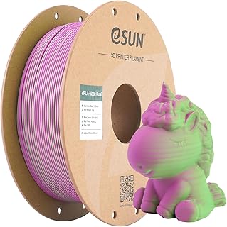 eSUN Dual Color Matte Filament 1.75mm Matte PLA Filament Frosted Structure 1kg Spool (2.2Lbs) 3D Printing Filament for 3D Printers, Greenish Pink