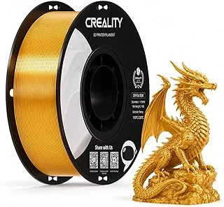 Creality CR-Silk PLA Gold Filament 1.75 mm 1 kg, 3D Printer Filament Shiny Silk Effect, Metallic Finish for Art and Decoration, Accuracy +/- 0.02 mm, Tangle Free and Clogging