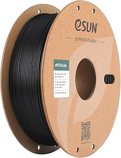 eSUN PETG filamento 1,75 mm, filamento PETG Basic ad alta tenacità, bobina da 1 kg (2,2 libbre) per stampanti 3D, Nero