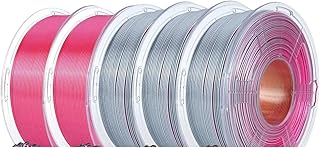 Compatibile con filamento JAYO Silk PLA Plus da 1,75 mm 5 rotoli, struttura lucida a colori quadrupli 4 in 1 for la stampa FDM(SKFC Mix-9 5Rolls)