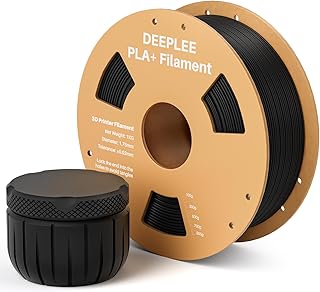 DEEPLEE PLA+ Filament 1.75mm, Higher Strength and Toughness, 1kg Spool Black, Accuracy ±0.2mm for FDM 3D Printers