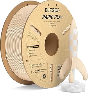ELEGOO Rapid PLA+ Filament 1.75 mm Beige 1 kg, High Speed 30-600 mm/s, PLA Plus Filament for 3D Printer, Dimensional Accuracy +/- 0.03 mm, Filament for Most 3D Printers