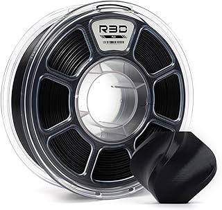 R3D Filamento 3D PLA da 1,75 mm, 0-370 mm/s, stampa ad alta velocità, precisione dimensionale +/- 0,02 mm, bobina di plastica trasparente da 1 kg, filamento per stampa 3D(Nero)