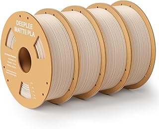 DEEPLEE Filamento Matte PLA 1,75 mm, Opaco PLA Filamenti per Stampante 3D con Precisione Dimensionale +/- 0,02 mm, per la Maggior parte delle Stampanti 3D FDM,4KG(1kg/bobina) Beige