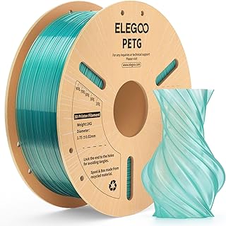 ELEGOO PETG Filament 1.75 mm Translucent Green 1 kg Transparent Filament for 3D Printer High Precision, Robust and Durable, 1 kg Spool Compatible with Most FDM Printers