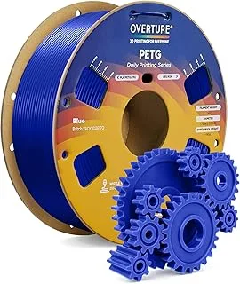 OVERTURE PETG Filament 1.75mm, 1kg Spool (2.2lbs), Neatly Wound Rapid PETG Filament for 3D Printer, Dimensional Accuracy +/- 0.02mm, 3D Printer Filament (Blue)