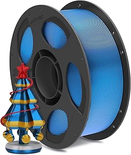 ANYCUBIC PLA Silk Filament 1.75 mm for 3D Printer, Controllable Shine, Silk Texture, Magnificent Colours, Blue 1 kg