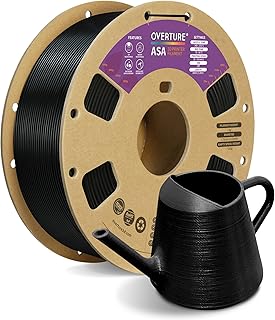OVERTURE ASA Premium Black Filament 1.75mm, 1kg Spool (2.2lbs), Dimensional Accuracy +/- 0.02mm, for 3D Printer (Black)