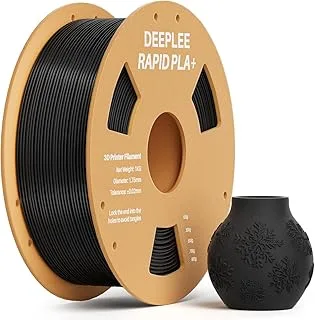 DEEPLEE PLA+ Rapid Filament 1.8 mm, High Speed Up to 600 mm/s, Black 1 kg, Accuracy ±0.2 mm for FDM 3D Printers