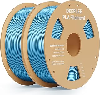 DEEPLEE Silk PLA Filament, Light Blue, Tolerance +/- 0.02 mm, Compatible with FDM Printers, 2 kg