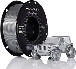 TINMORRY Filamento metallico PETG da 1,75 mm, per stampa 3D, Rapid PETG, 1 kg, cromato/argento metallico