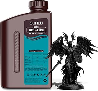 SUNLU ABS-Like Resin for 3D Printer, 405nm UV Fast Curing Resin for 3D Printing LCD/DLP/SLA, Not Fragile & High Precision, Black 1000G