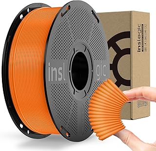 Inslogic Filamento TPU 1,75 mm, filamento per stampante 3D, flessibile, 95 A, in TPU, morbido filamento 1,75 mm +/- 0,02 mm, durevole e resistente all'abrasione, bobina da 1 kg, arancione