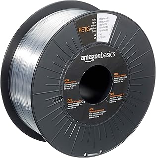 Amazon Basics Filamento per stampanti 3D, in PETG, 1.75 mm, traslucido, 1 kg per bobina