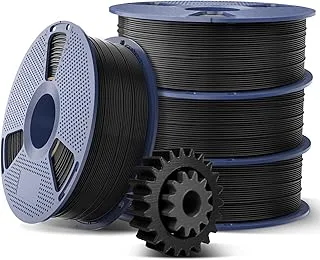 SUNLU 4 kg ABS Filament Haute Vitesse 1.75 mm, 3D Printing Filament Rapide ABS Filament 350 mm/s, Résistance à la Chaleur, Excellente Ténacité, Impression Rapide, 1 kg Spools, 4 Pieces Noir.