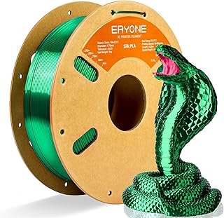 ERYONE Silk PLA Filament for 3D Printer, 1.75mm +/- 0.02mm, 1kg (2.1LBS)/Spool, Silk Green