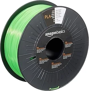 Amazon Basics PLA 1.75mm Neon Green PLA 3D Printer Filament 1kg per spool