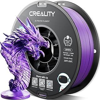 Creality Filamento PETG 1.75mm, Alta Resistenza, Inodore, Miglior Flusso, Filamento Stampante 3D, Alta Precisione 1.75mm +/- 0.03mm, 1KG PETG Viola