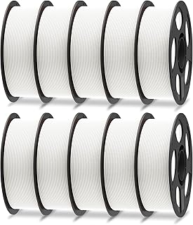 ANYCUBIC PLA+ Filament 1.75 mm, Dimensional Accuracy +/- 0.03 mm, High Tenacity and Precision 3D Printing Materials, Intelligent Identification, White 10 kg