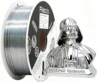 Silk PLA Filament 1.75 mm, Silk Filament for 3D Printer,Shiny Coextrusion PLA Filament,Compatible with Bambu LAB,Cre K1C,QIDI MAX3,FLASHFORGE Adventurer 5M,Prusa MK4 3D Printer,1 kg,Silver