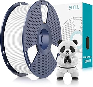 SUNLU Filamento PLA Matte 1.75 mm,Filamento per Stampante 3D con Superficie Opaca, Neatly Wound Filamento, Facile da Usare, 1kg Bobina(2.2lbs) di Filamento PLA per Stampanti FDM 3D, Bianco Matte
