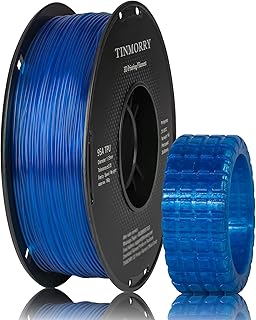 TINMORRY TPU Filament 1.75mm, TPU 95A Flexible 3D Printer Filament with Glossy Surface, Suitable for Most FDM 3D Printers, 1kg Spool, Transparent Blue