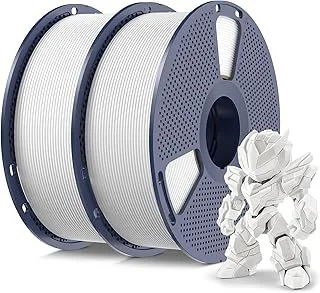 SUNLU 1kg*2 Macaron PLA Meta Filament, 2kg PLA 3D Filament 1.75mm, Stronger 3D Filament, 1kg per Spool, Total 2kg, White+White