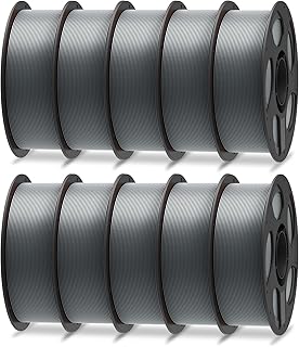 ANYCUBIC PLA+ Filamento 1,75 mm, Precisione Dimensionale +/- 0,02 mm, Materiali per Stampa 3D ad Alta Tenacità e Precisione, Identificazione Intelligente, Grigio 10KG