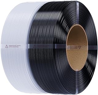 Creality PETG Refill Filamento di Ricarica 1,75 mm, Filamento per Stampa 3D senza Bobina, Precisione Dimensionale ±0,03 mm, Eccellente Stabilità, 2 kg Nero + Bianco