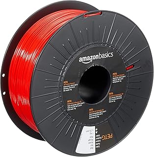 Amazon Basics Filamento per stampanti 3D, in PETG, 1.75 mm, rosso, 1 kg per bobina