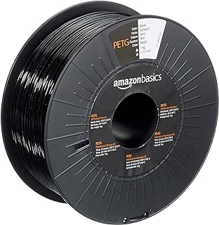 Amazon Basics Filamento per stampanti 3D, PETG, 1.75 mm, nero, 1 kg per bobina