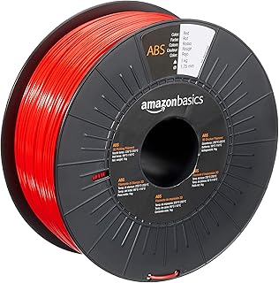 Amazon Basics Filamento per stampanti 3D, in ABS, 1.75 mm, rosso, 1 kg per bobina