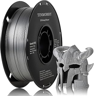 Sparkling PETG Filament 1.75mm, TINMORRY PETG 3D Filament Compatible with Bambu FDM 3D Printers, 1kg Spool, Silver