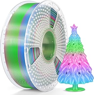 SUNLU Silk Rainbow PLA+ Filament, Fast Color Change Every 8 m, Multi-Color 3D Printer Filament, Total Length 330 m, 1kg Spool, Silk Rainbow Filament(Cyan-Magenta-Blue)