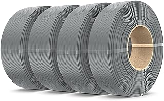 SUNLU Ricarica di Filamento PLA+2.0 4kg, No Bobine Alta Tenacità PLA+ 1,75mm, Compatibile con Stampanti 3D Bambu Lab, 1kg/Bobina, 4 x Grigio