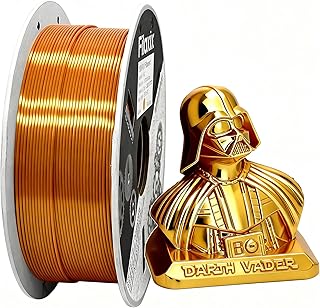 Silk PLA Filament 1.75 mm, PLA Filament for 3D Printer,Shiny Coextrusion PLA Filament,Compatible with Bambu LAB,Cre K1C,QIDI MAX3,FLASHFORGE Adventurer 5M,Prusa MK4 3D Printer,1 kg,Gold