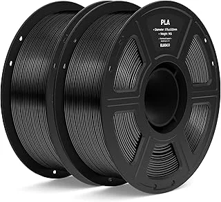 ELEGOO PLA Filament 1.75mm Black 2kg, 3D Printer Filament, Dimensional Accuracy ±0.2mm, 1kg Spool (2.2lbs), Compatible with Most 3D Printers