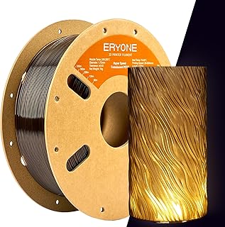 ERYONE Rapid PETG Filament 1.75mm +/- 0.02mm, High Speed 30-500mm/s 3D Printing Filament, Hyper Speed Translucent PETG, 1kg (2.2LBS) / Spool, Transparent Smoky