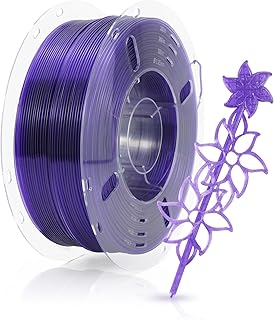 Filamento trasparente PETG 1,75 mm, Quick PETG High Toughness 3D Printer Filamento per stampa rapida e ad alta precisione, Odorless, Better Flow, viola 1 kg (2,2 lbs)