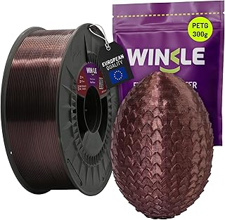 WINKLE PETG Crystal Filament 1.75mm Dark Mauve, 300g Spool, FDM 3D Printer Filament, Dimensional Accuracy +/- 0.05mm, High Impact Resistance and Easy to Print