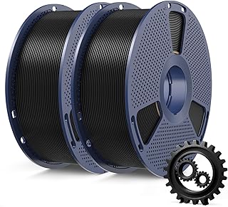 SUNLU Filamento PLA+ 1.75mm 2KG, Filamento per Stampante 3D PLA Plus, Filamento PLAPlus Resistente, Precisione Dimensionale +/- 0.02mm, Bobina da 1kg (2.2 Libbre), Nero+Nero