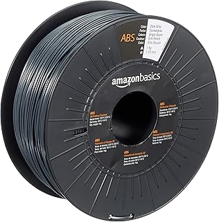 Amazon Basics Filamento per stampanti 3D, in ABS, 1.75 mm, grigio scuro, 1 kg per bobina