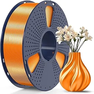 SUNLU SILK PLA Plus Filament 1.75 mm for 3D Printer, Smooth and Silky Finish, Good Color Rendering, Dimensional Accuracy +/- 0.02 mm, 1 kg Spool, Orange