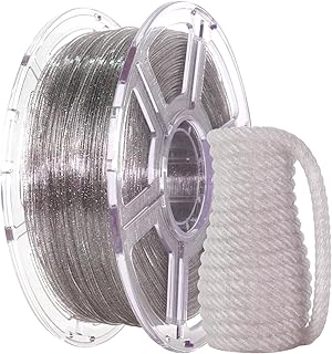 FLASHFORGE Filamento PLA da 1,75 mm scintillante trasparente per stampante 3D con glitter colorati, bobina da 1 kg, precisione di misura +/- 0,02 mm, filamento di stampa 3D brillante per una finitura