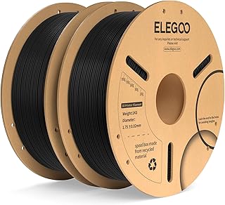 ELEGOO Filamento PLA+ 1.75mm Nero 2KG, Filamento PLA Plus per Stampante 3D, Precisione Dimensionale +/- 0.02mm, Filamento per La Maggior Parte delle Stampanti 3D