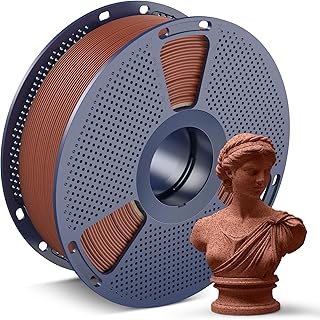 SUNLU Filamento PLA Marmo ad Alta Velocità 1.75mm, Filamento per Stampante 3D PLA ad Alta Velocità da 600 mm/s, Texture Naturale Simile al Marmo, Stampa Liscia, 1kg Rosso Mattone Marmo