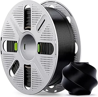 PLA Filament 1.75mm, Pre-Dried PLA with Quick-Change Reusable Spool, 1 kg, for Bambu Lab 3D Printers, Vacuum Packed with Drying Bag, Black